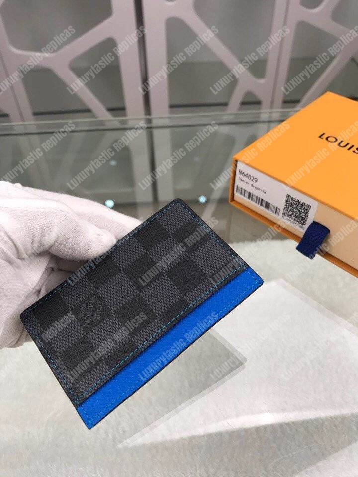 LV Card Holder Damier Graphite Blue