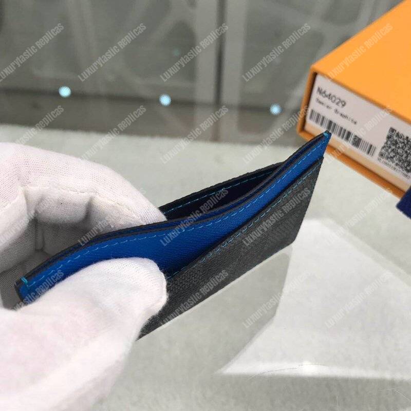 LV Card Holder Damier Graphite Blue