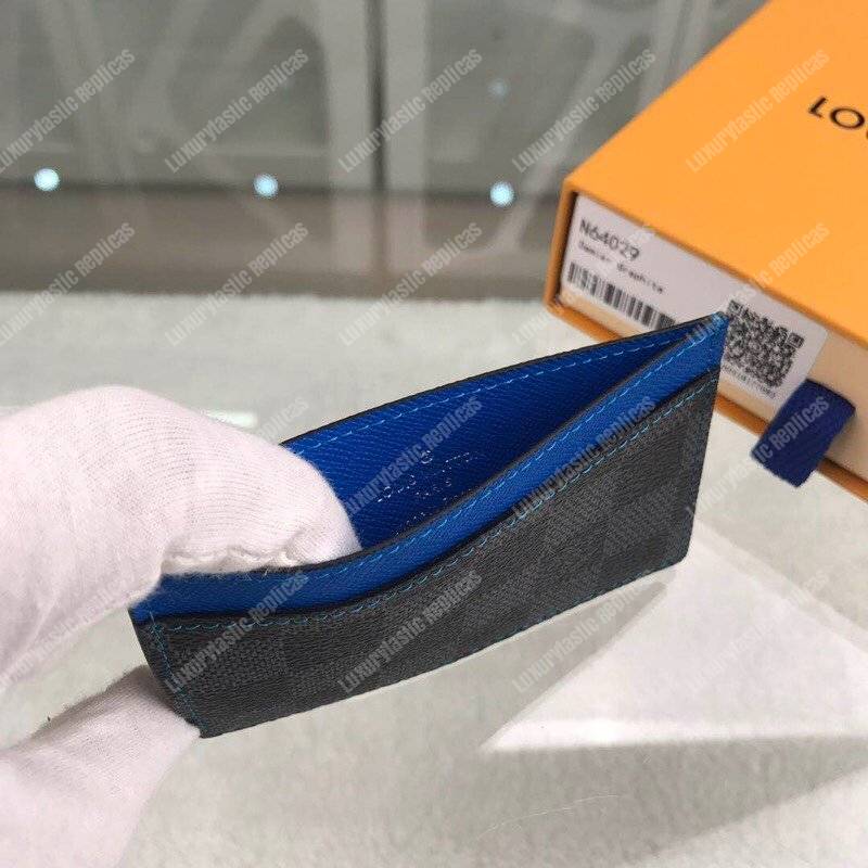 LV Card Holder Damier Graphite Blue