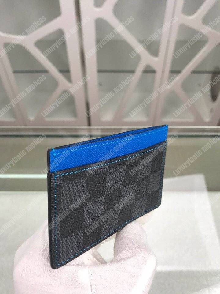 LV Card Holder Damier Graphite Blue