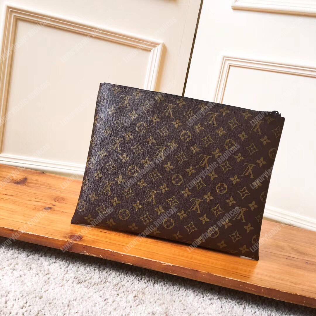 LV A4 Pouch Monogram Brown