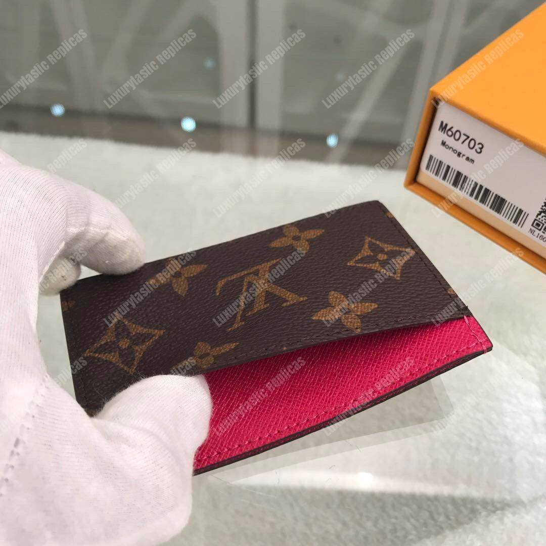 LV Card Holder Monogram Canvas Fuchsia Pink