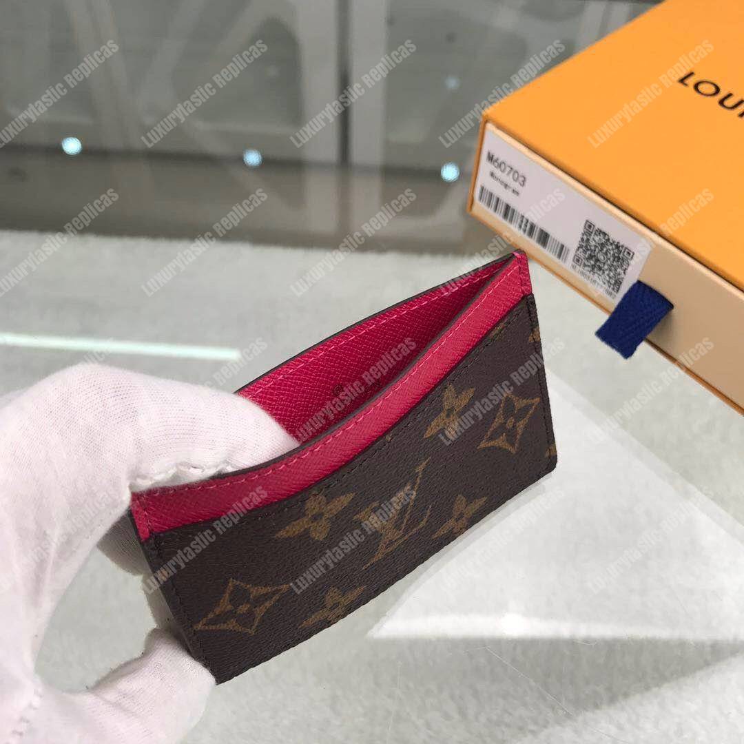 LV Card Holder Monogram Canvas Fuchsia Pink