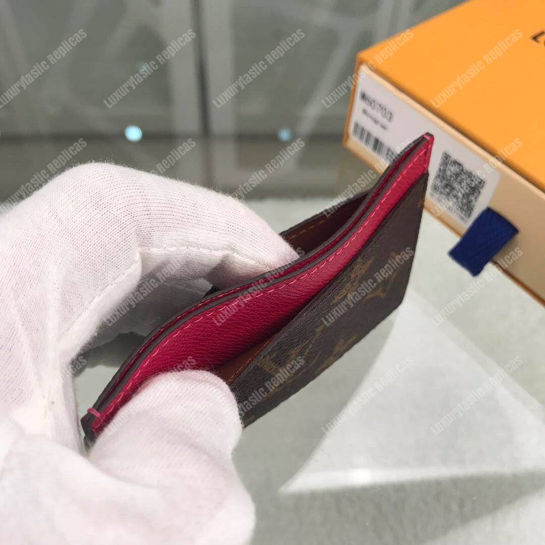 LV Card Holder Monogram Canvas Fuchsia Pink