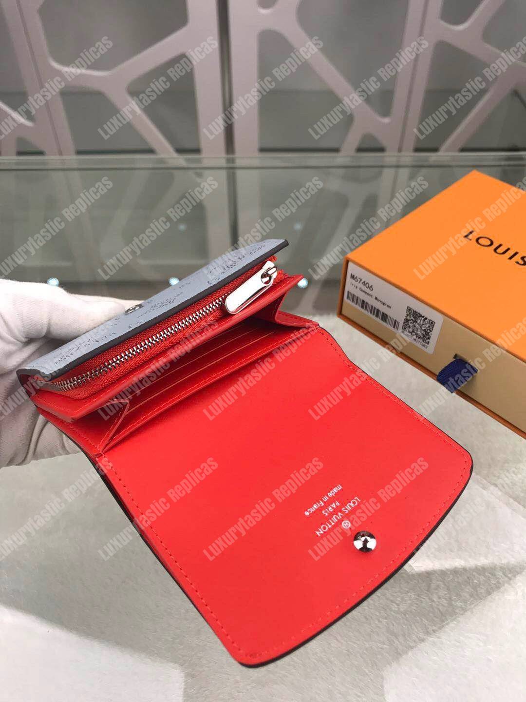 LV Iris Compact Wallet Mahina Bleu Horizon Pumpkin