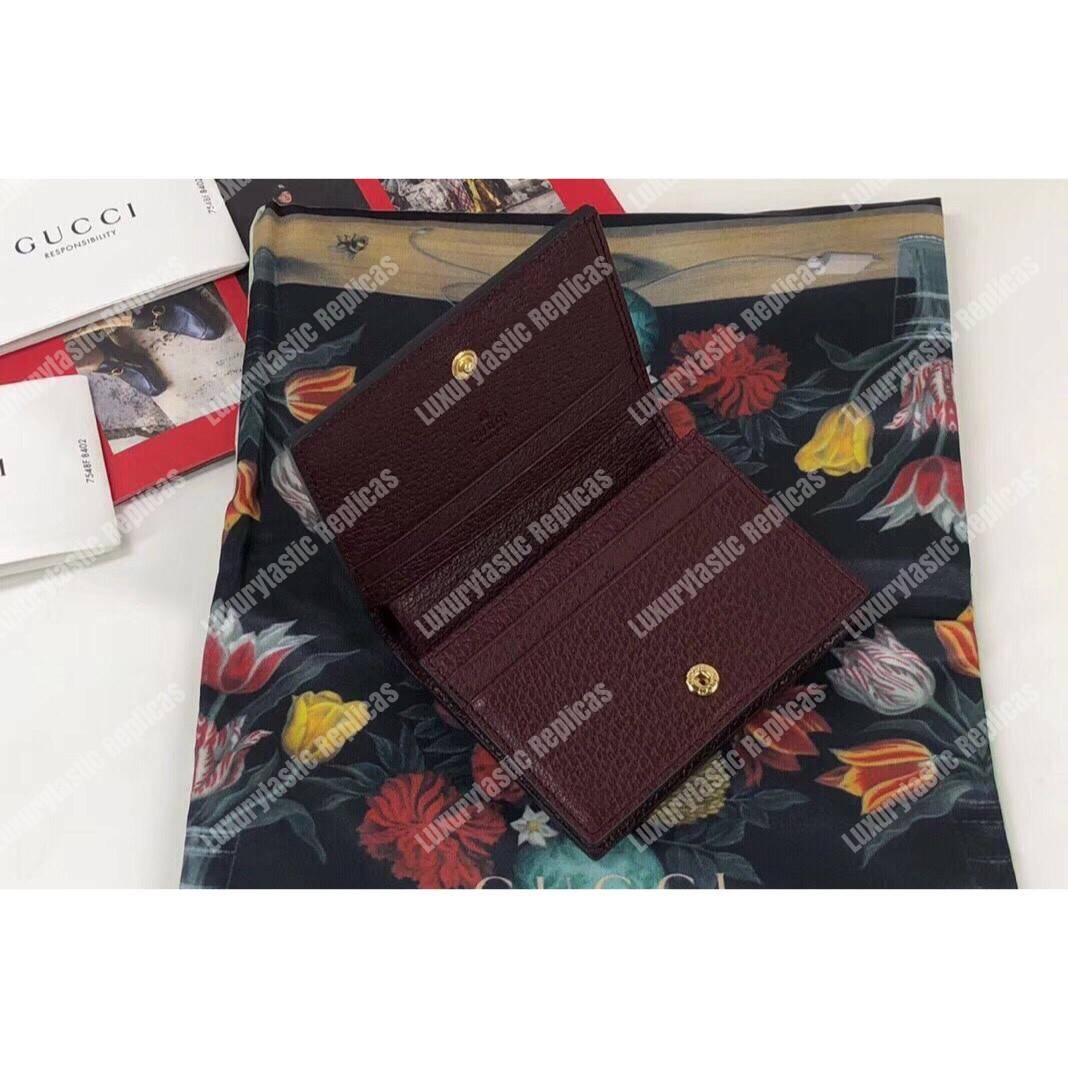 G*u*i ophidia leather card case wallet burgundy