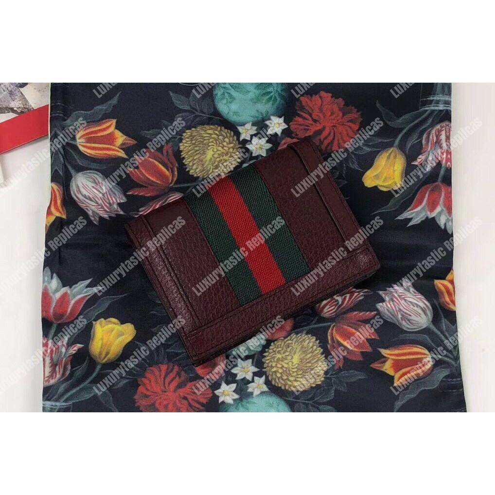 G*u*i ophidia leather card case wallet burgundy