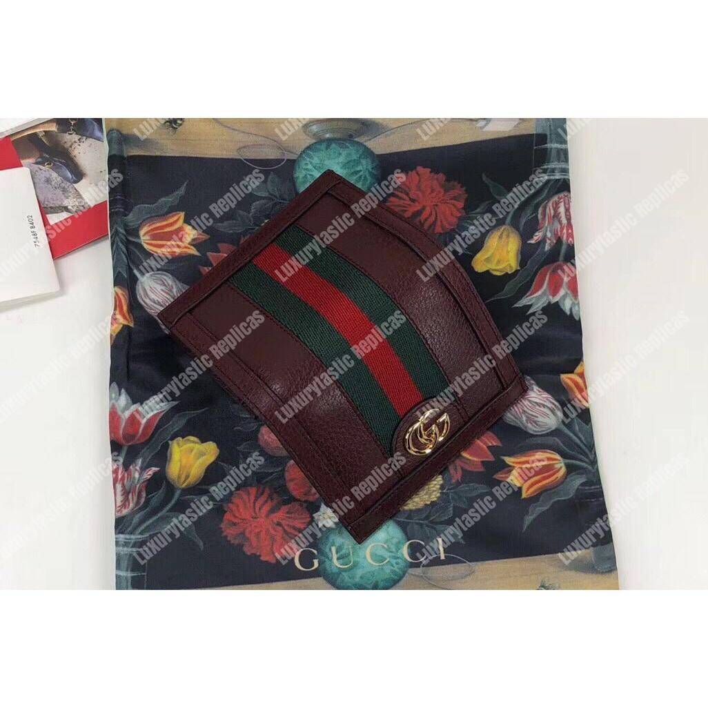 G*u*i ophidia leather card case wallet burgundy