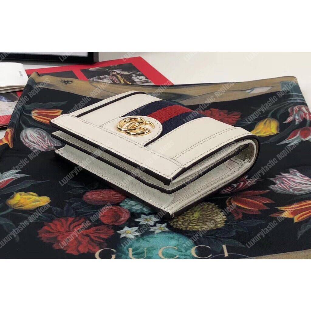 G*u*i ophidia leather card case wallet white