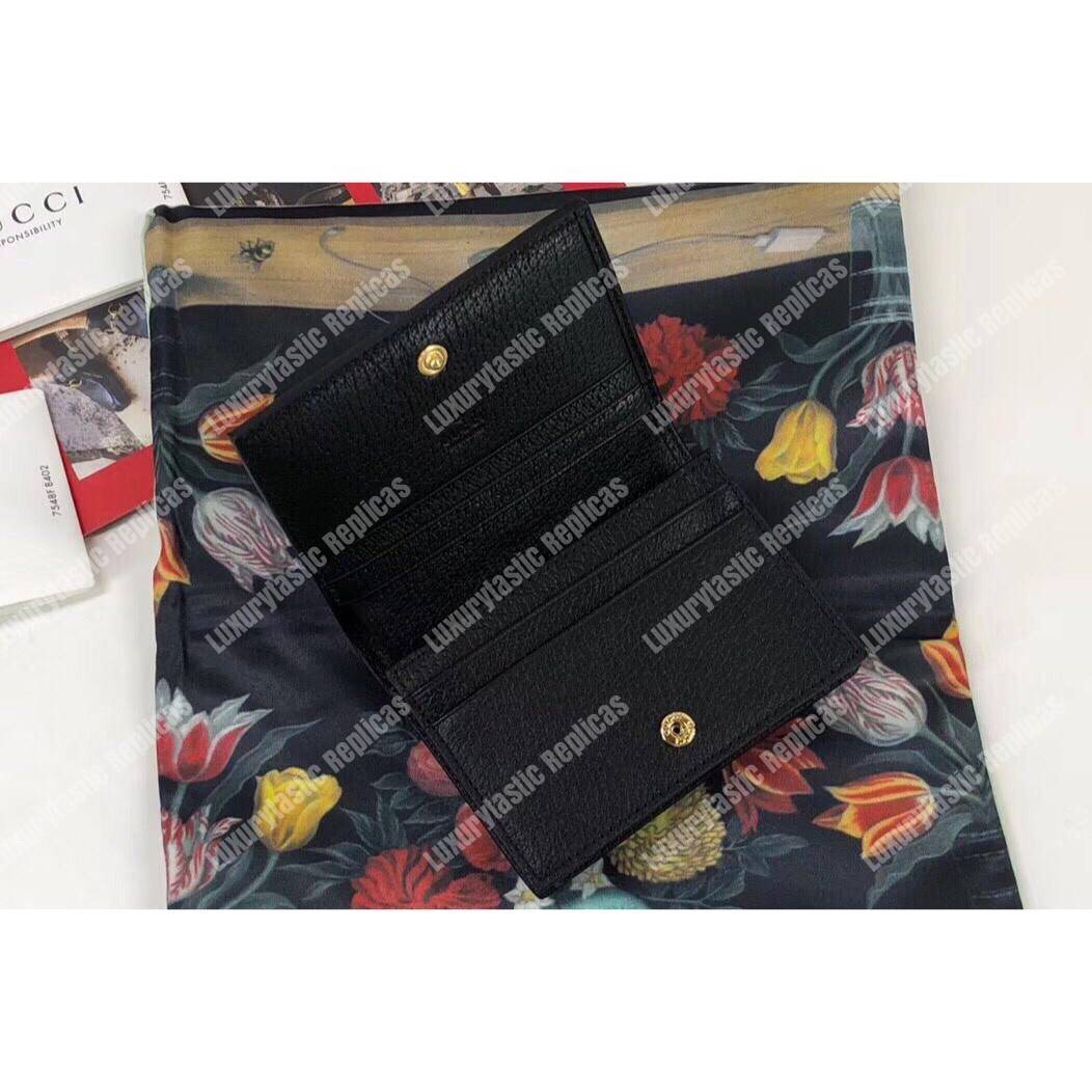 G*u*i ophidia leather card case wallet black