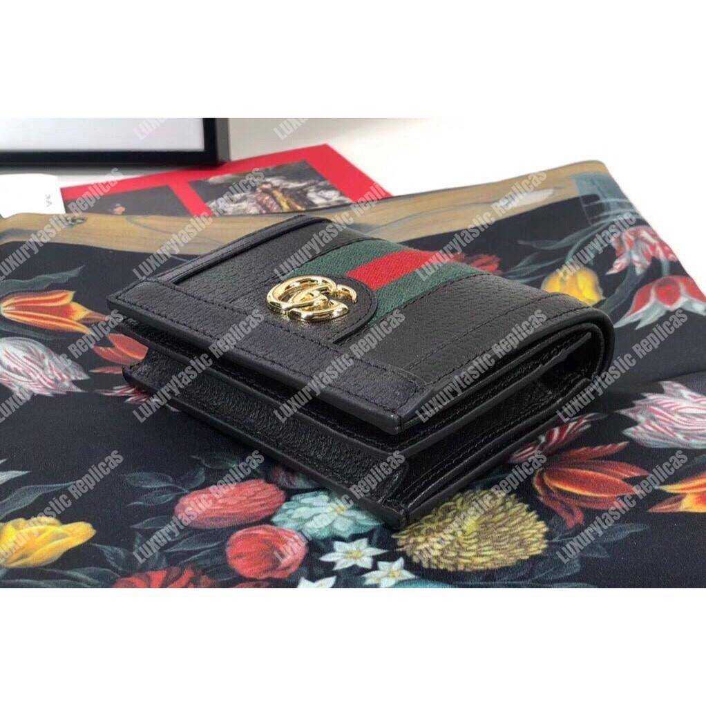 G*u*i ophidia leather card case wallet black