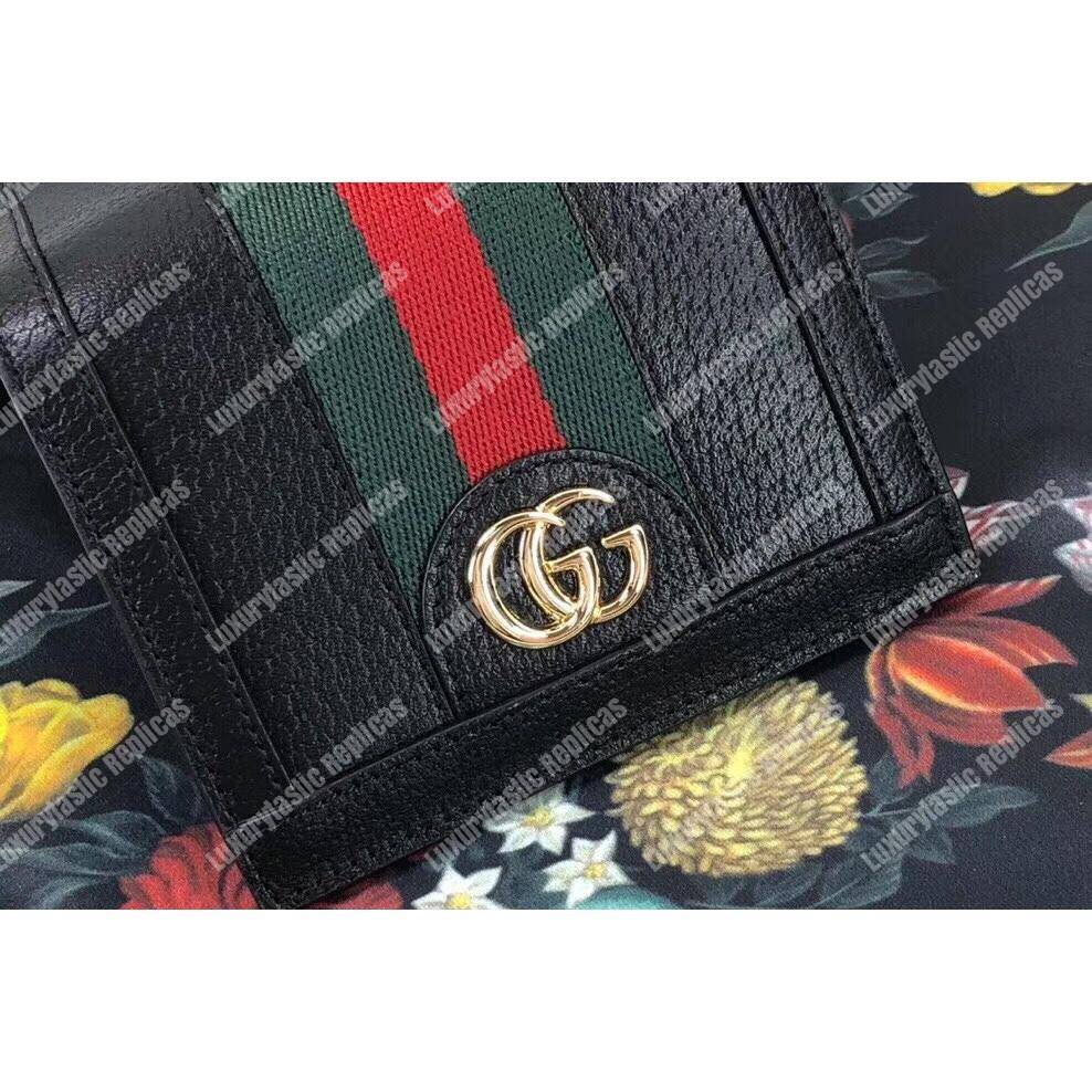 G*u*i ophidia leather card case wallet black