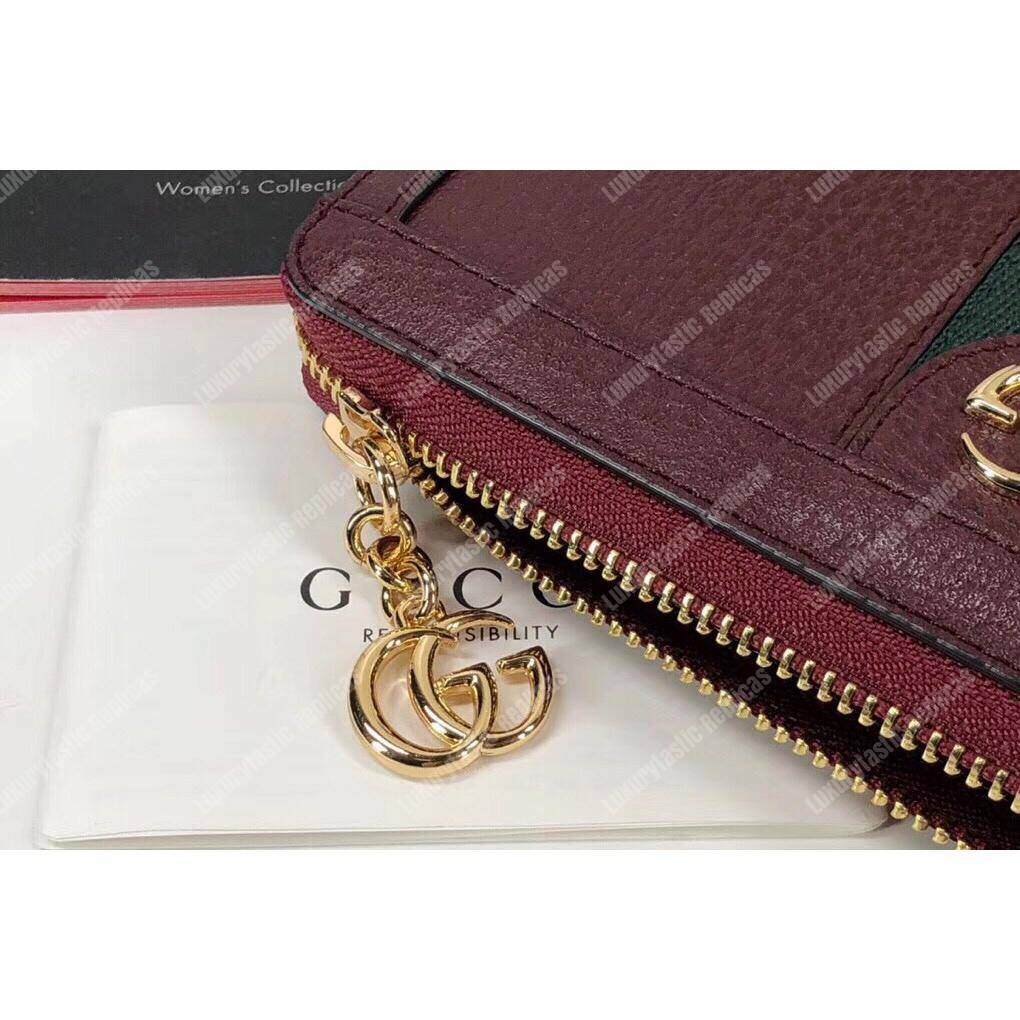 G*u*i ophidia zip around wallet burgundy leather
