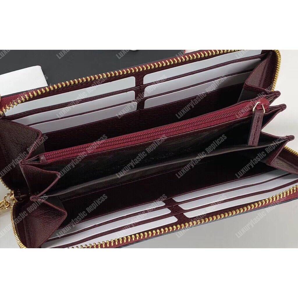 G*u*i ophidia zip around wallet burgundy leather