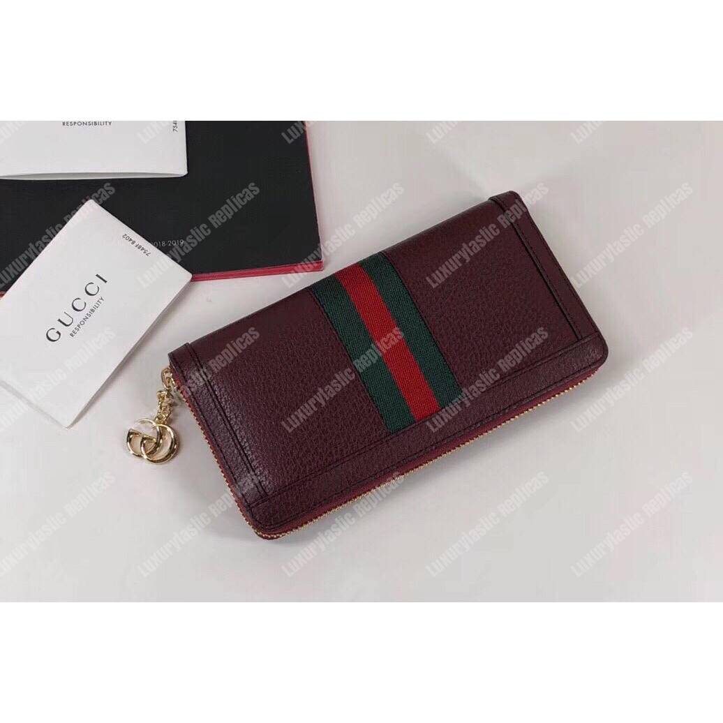G*u*i ophidia zip around wallet burgundy leather
