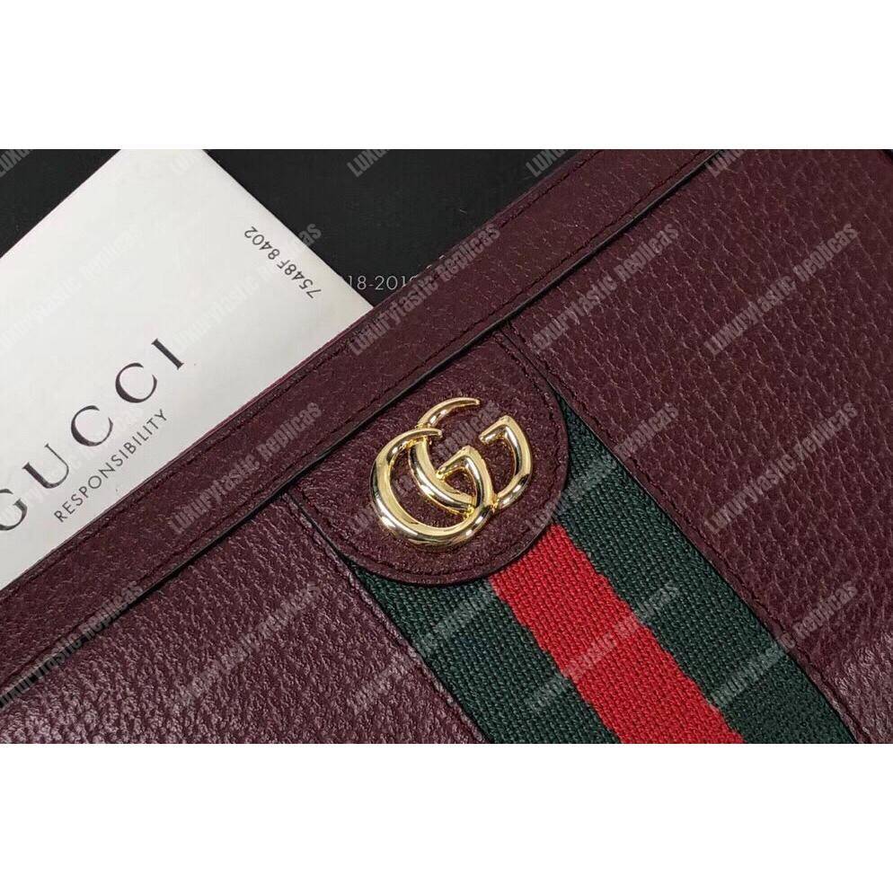 G*u*i ophidia zip around wallet burgundy leather