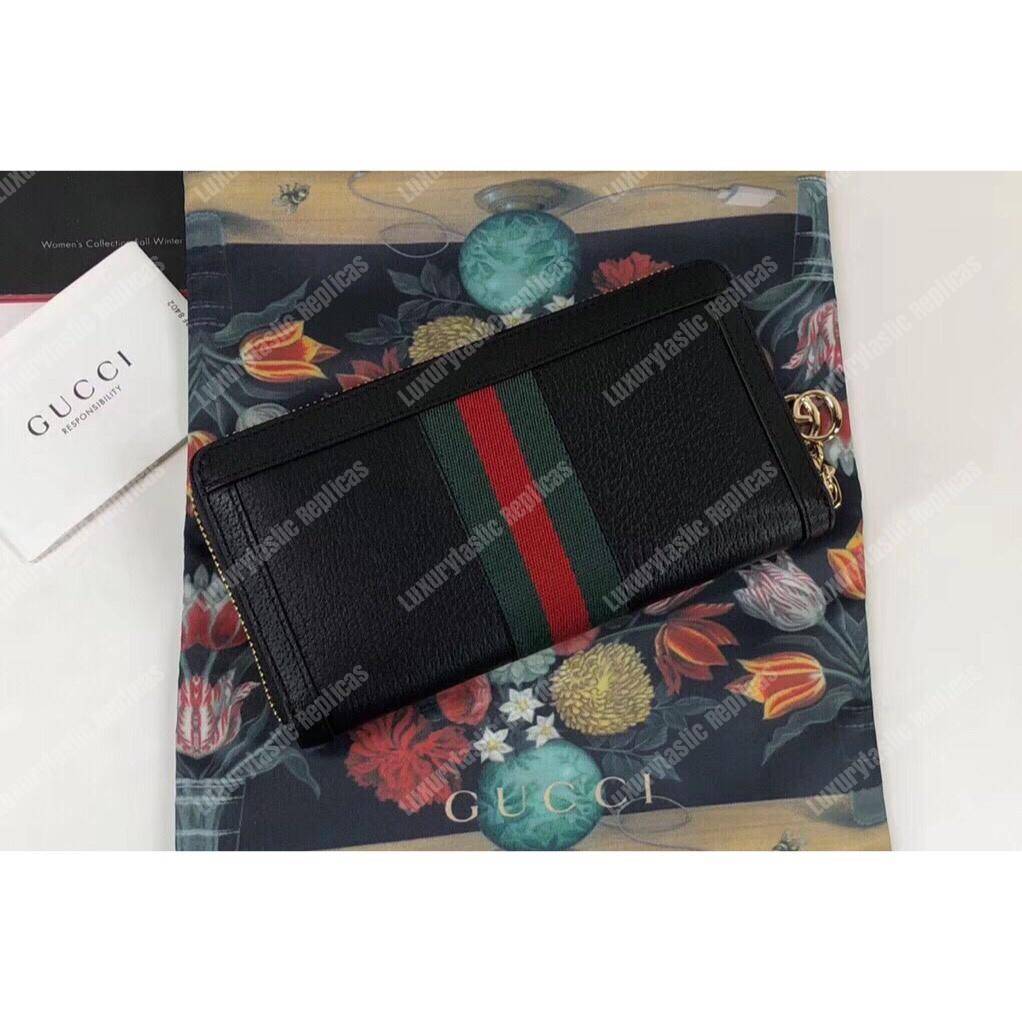 G*u*i ophidia zip around wallet black leather