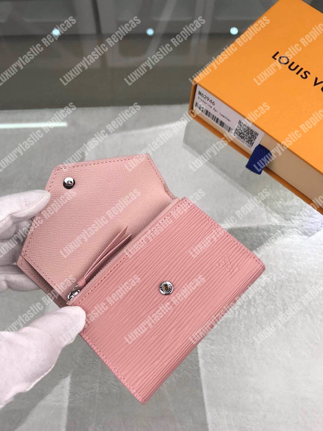 LV Victorine Wallet Epi Leather Rose Ballerine Pink