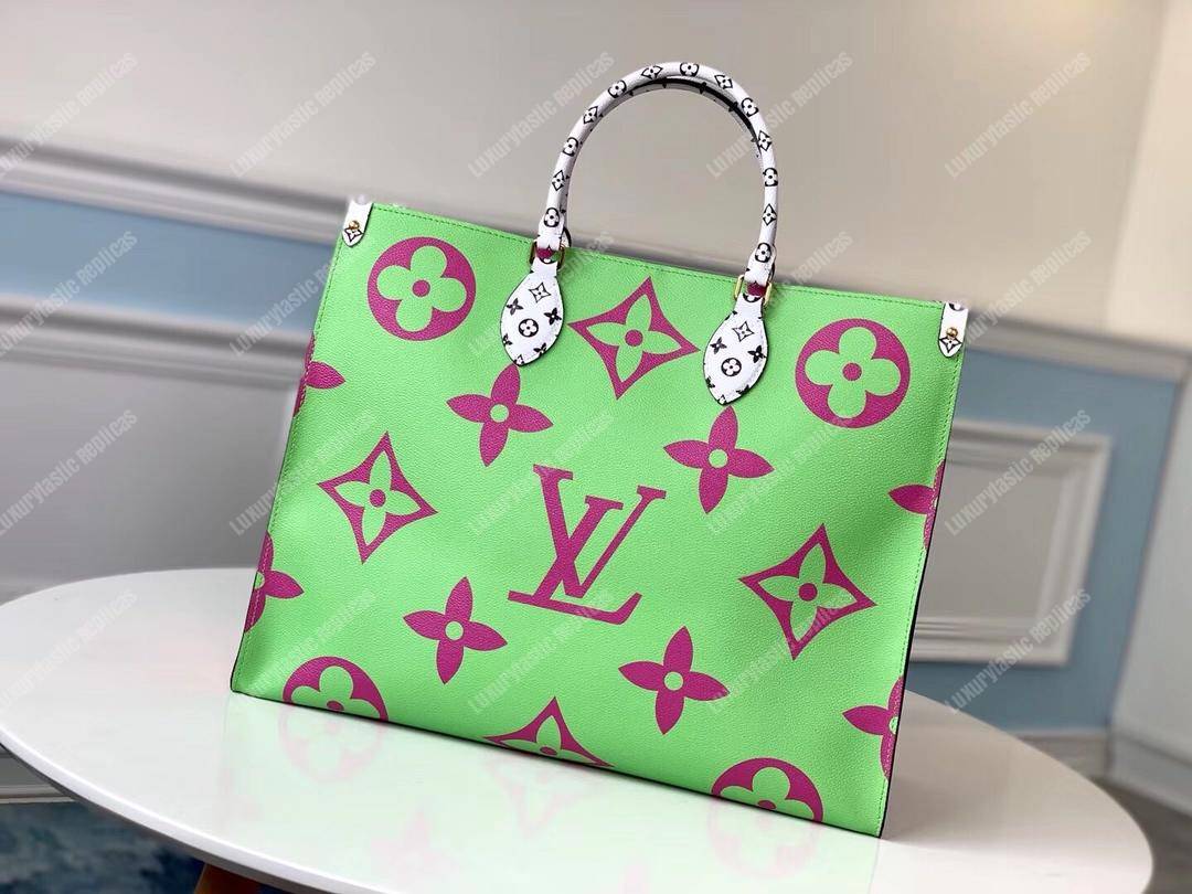 LV Onthego Monogram Toron Handle Vert Tote Bag GM