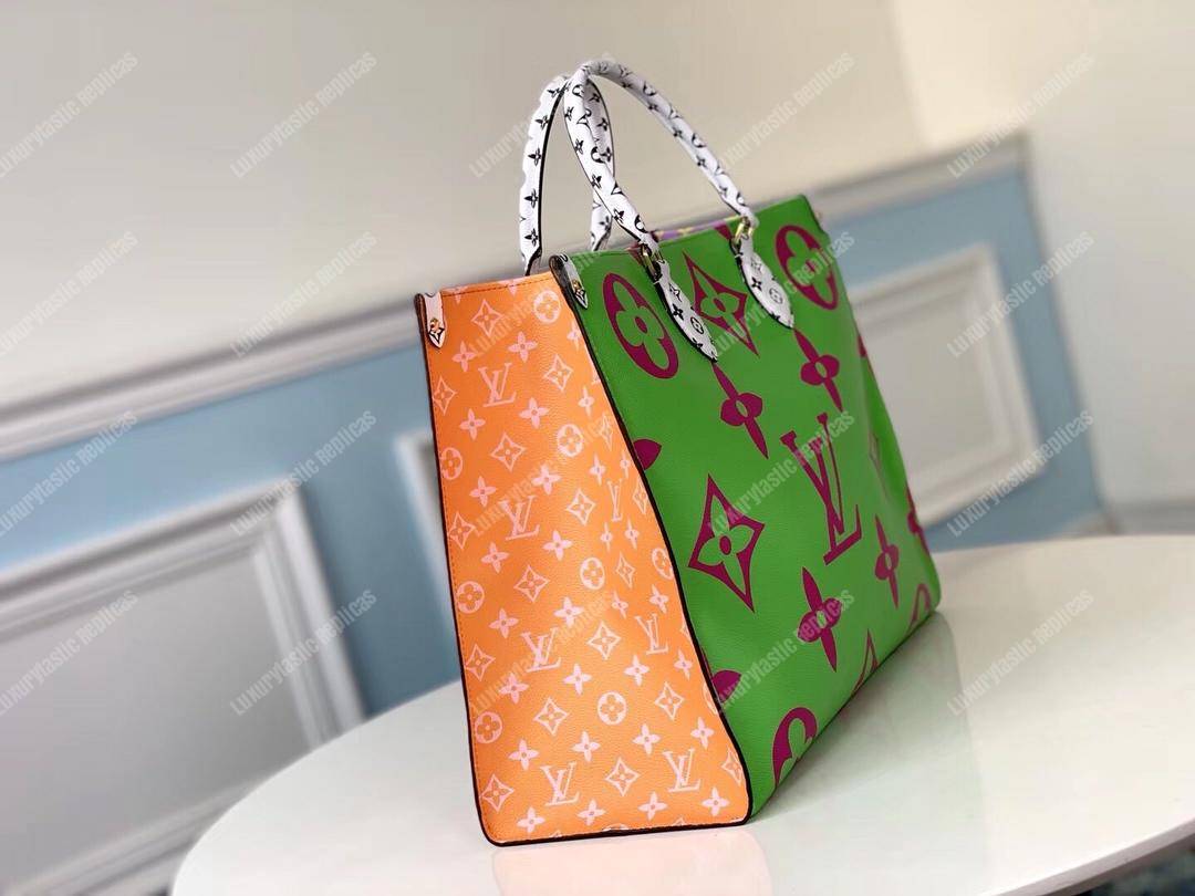 LV Onthego Monogram Toron Handle Vert Tote Bag GM