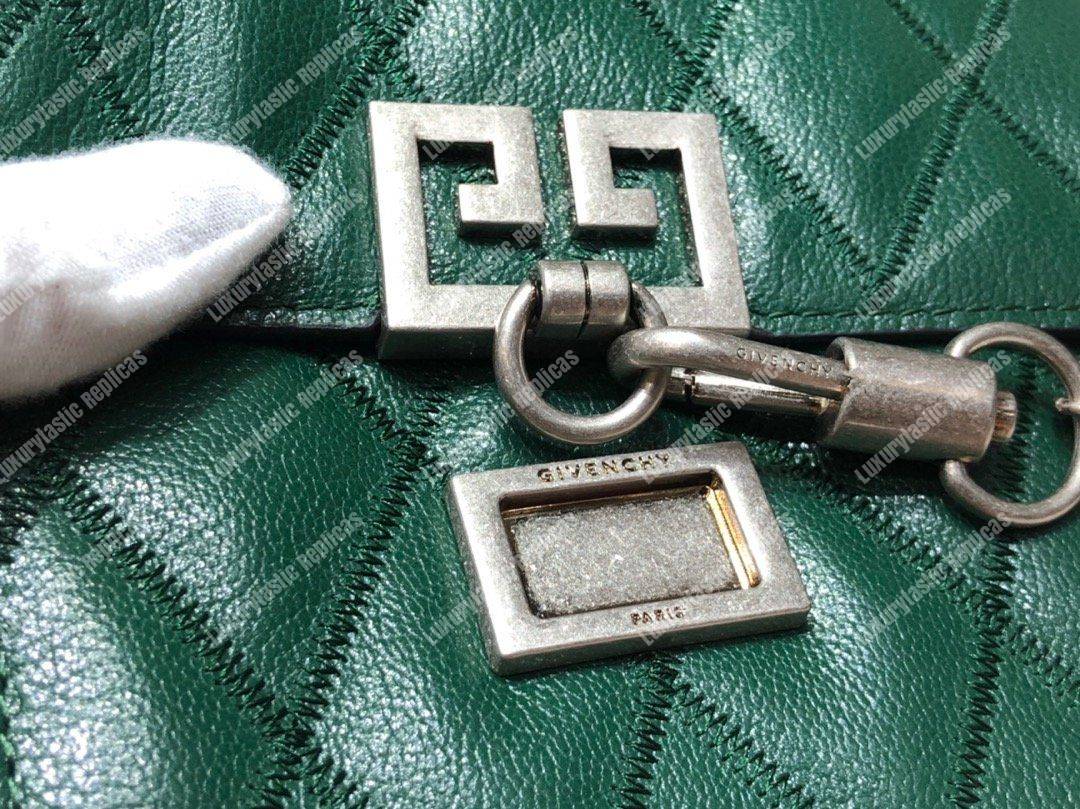 Givenchy Mini Pocket Bag In Diamond Quilted Leather Green