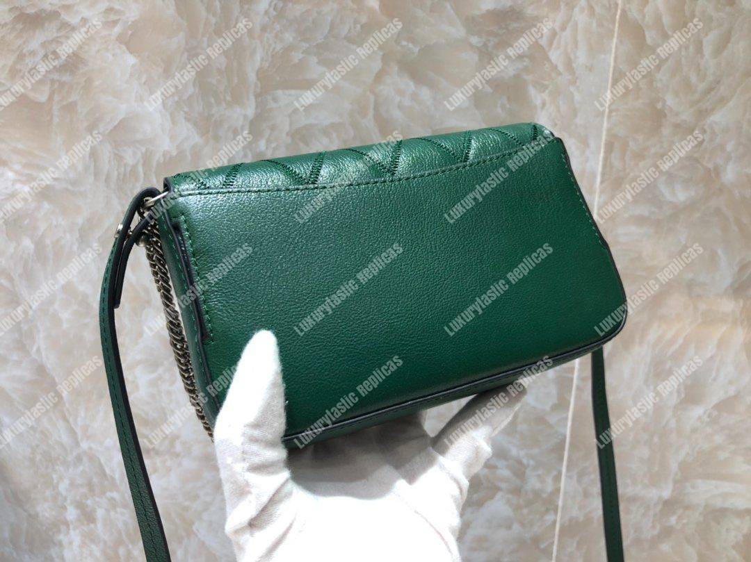 Givenchy Mini Pocket Bag In Diamond Quilted Leather Green