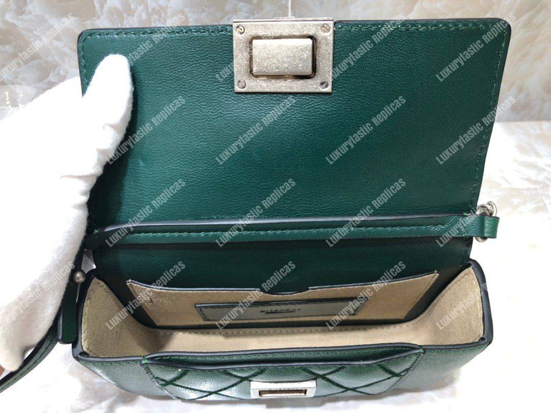 Givenchy Mini Pocket Bag In Diamond Quilted Leather Green