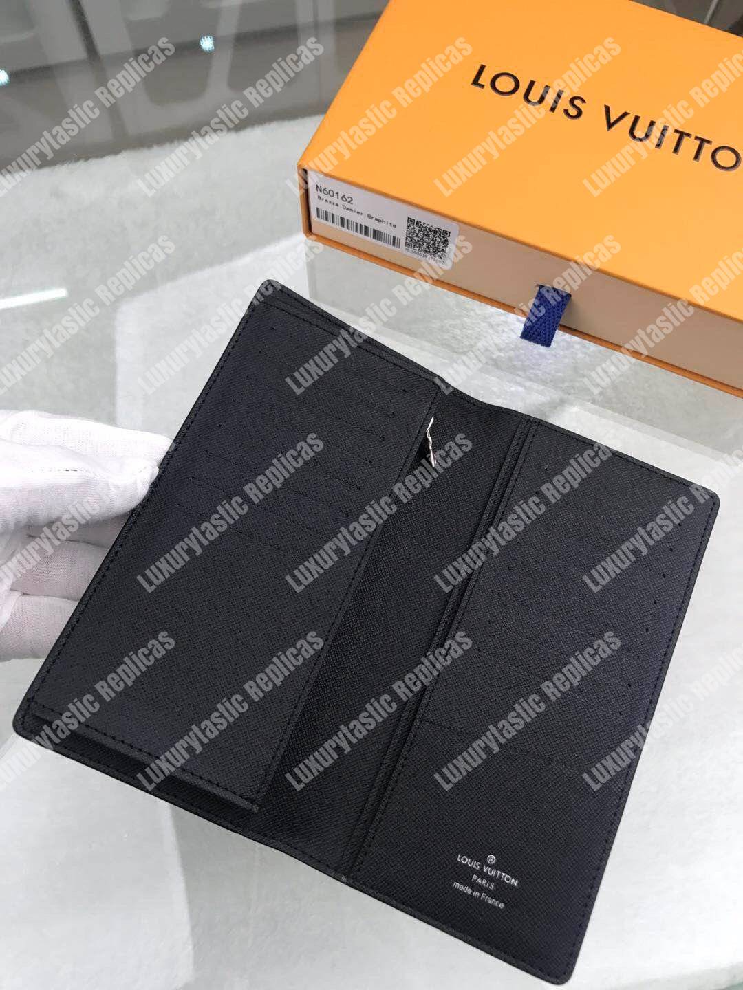 LV Brazza Wallet Damier Graphite Pixel Blue