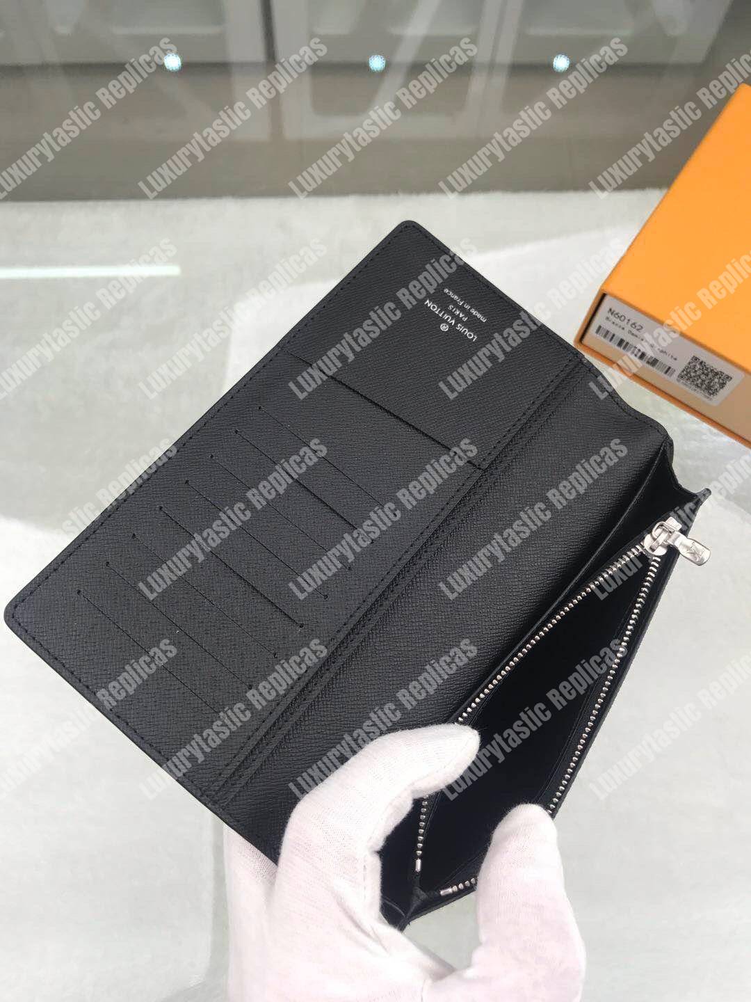 LV Brazza Wallet Damier Graphite Pixel Blue