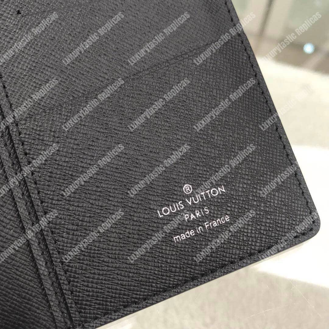 LV Brazza Wallet Damier Graphite Pixel Blue