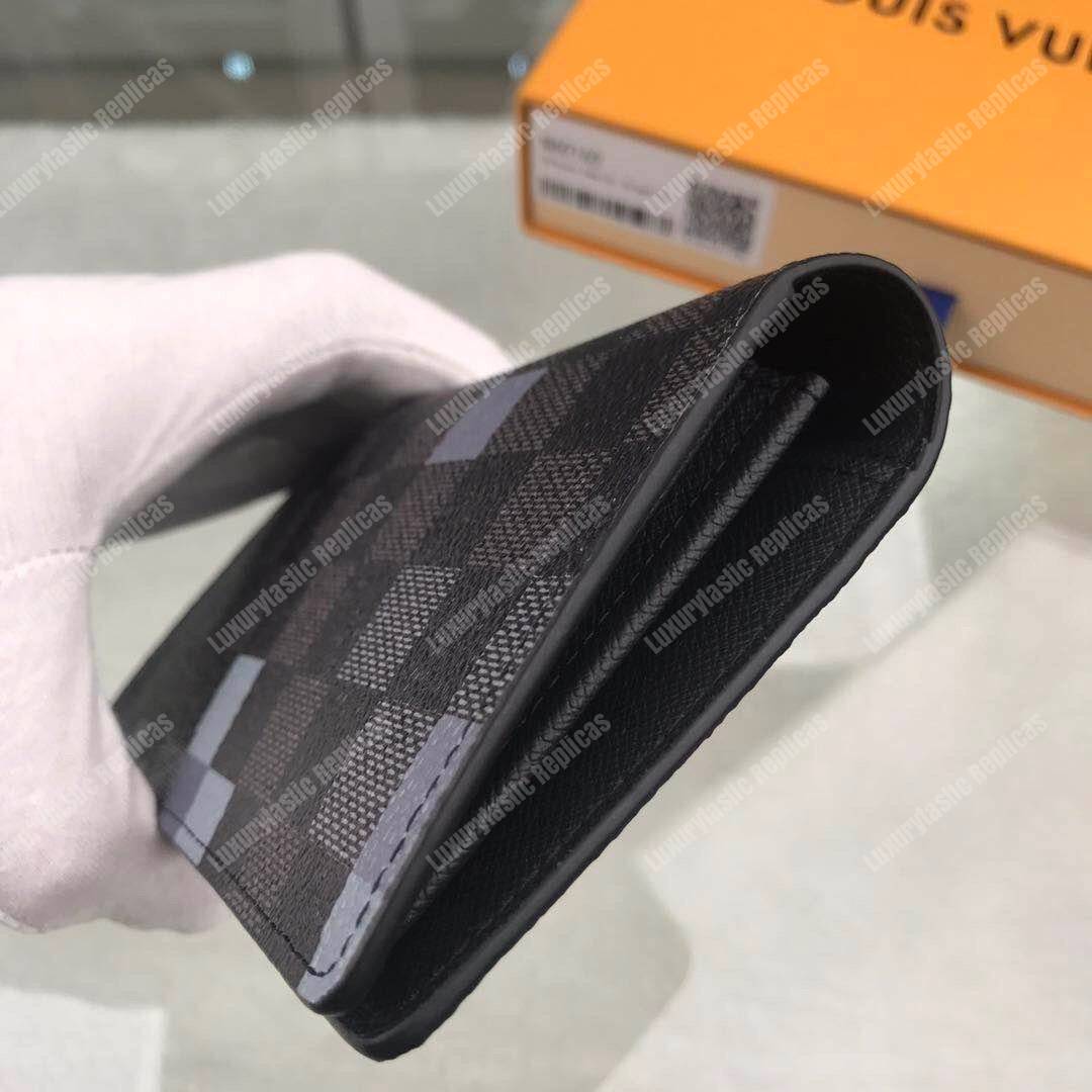 LV Brazza Wallet Damier Graphite Pixel Gray
