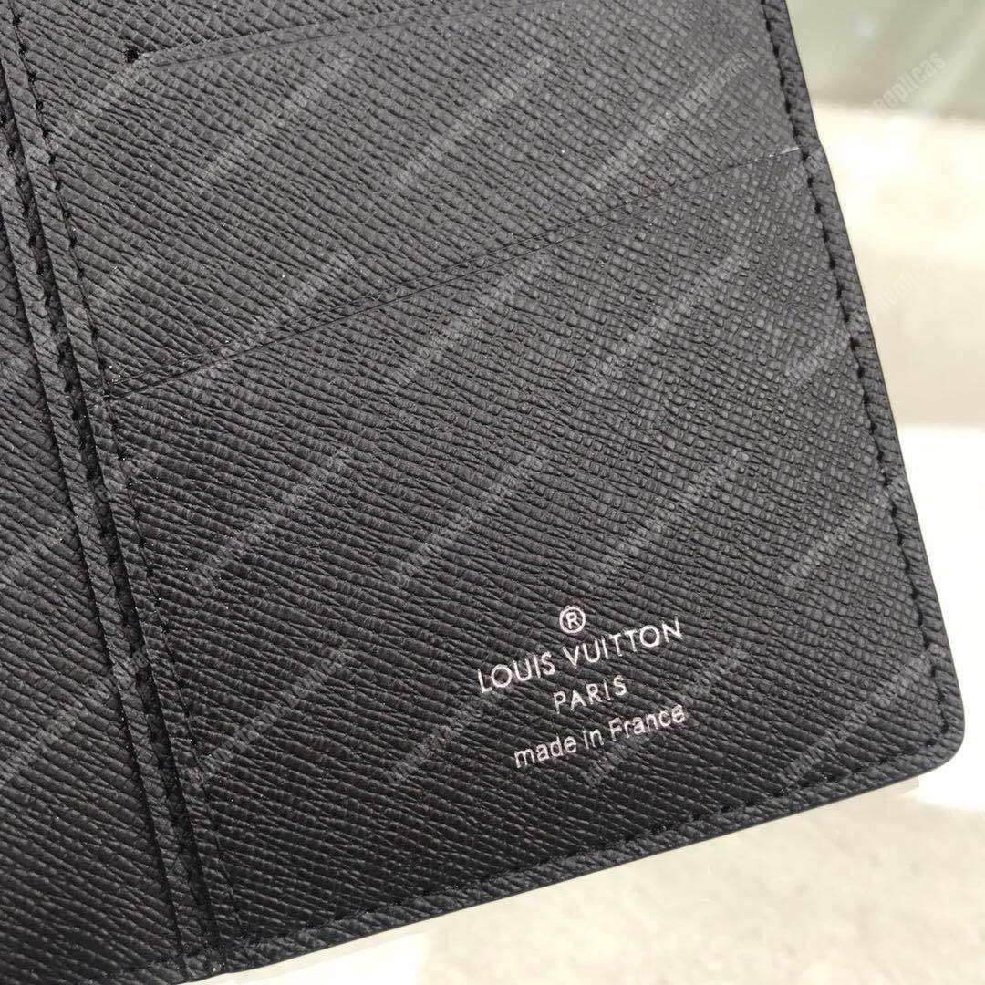 LV Brazza Wallet Damier Graphite Pixel Gray