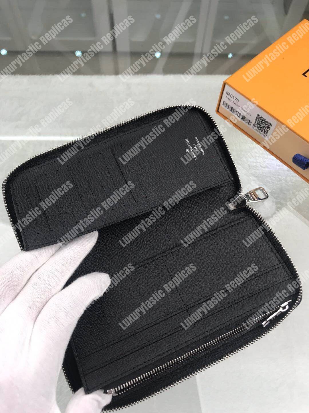 LV Zippy Wallet Vertical Damier Graphite Pixel Blue