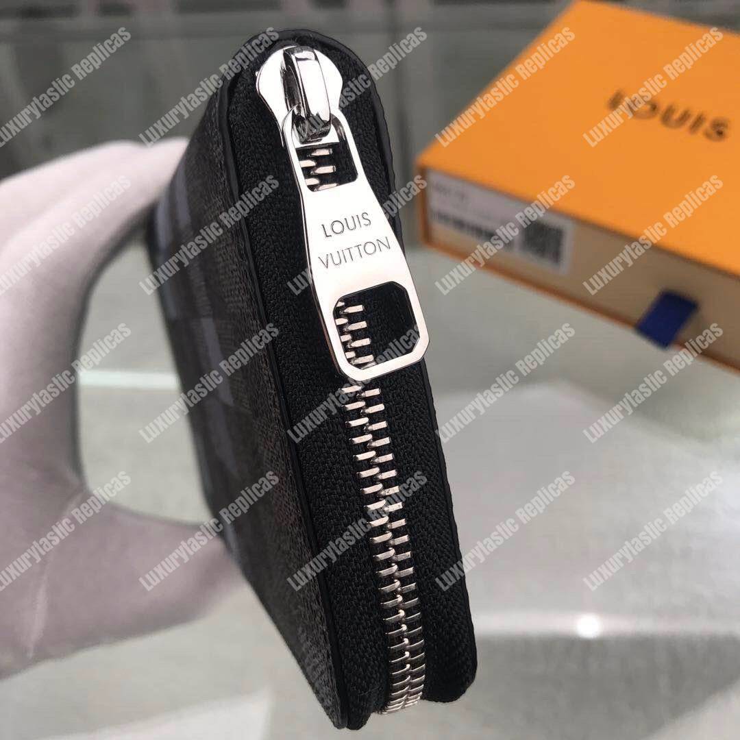 LV Zippy Wallet Vertical Damier Graphite Pixel Gray