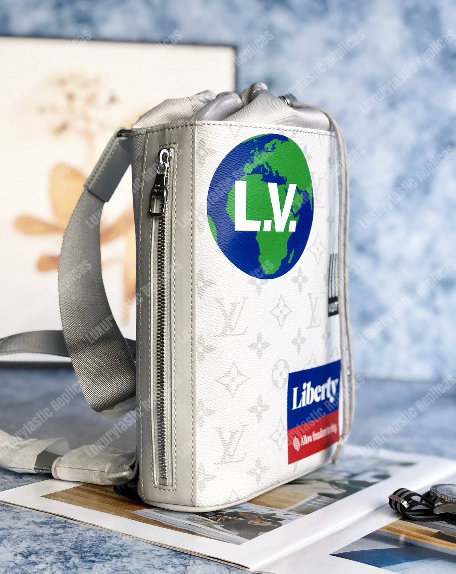 LV Chalk Sling Bag Monogram White Canvas