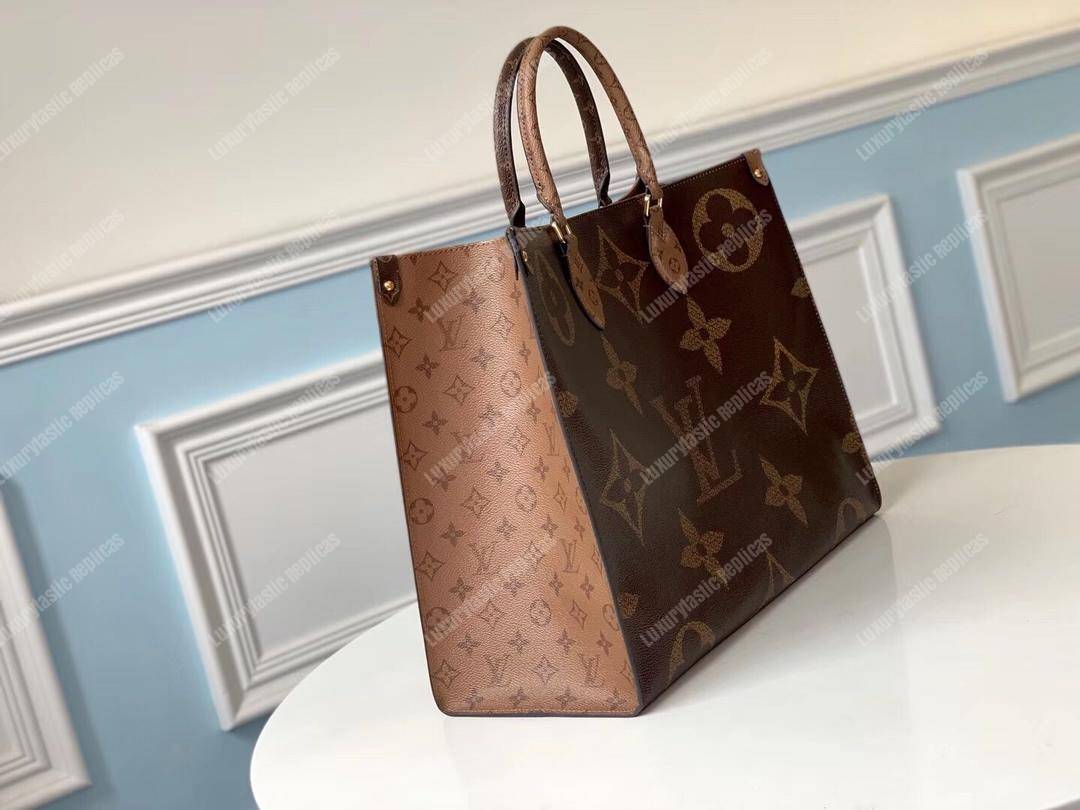 LV Onthego Monogram Canvas & Monogram Reverse Canvas GM