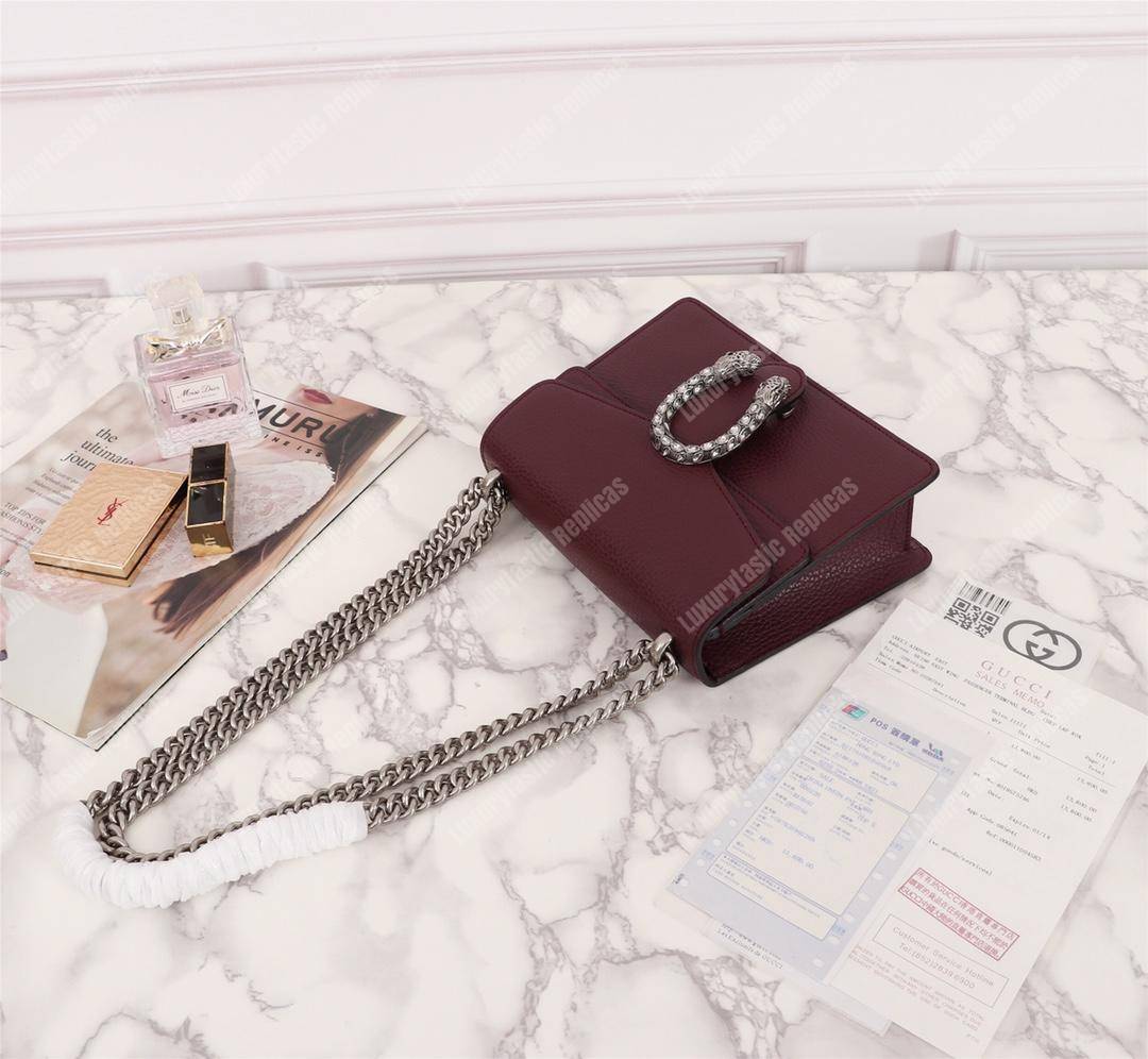 G*u*i dionysus leather mini bag burgundy
