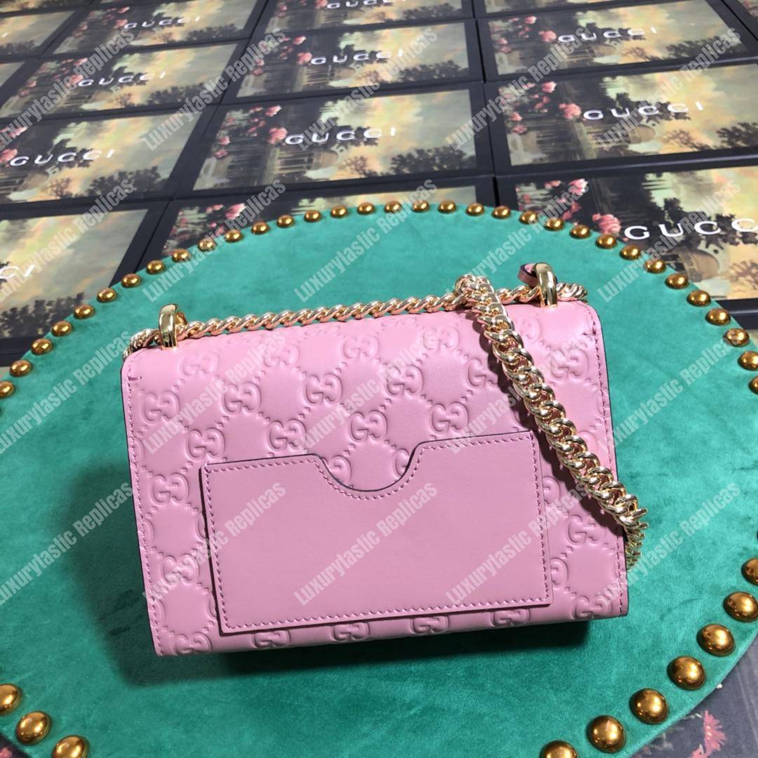 G*u*i padlock small signature shoulder bag fuschia