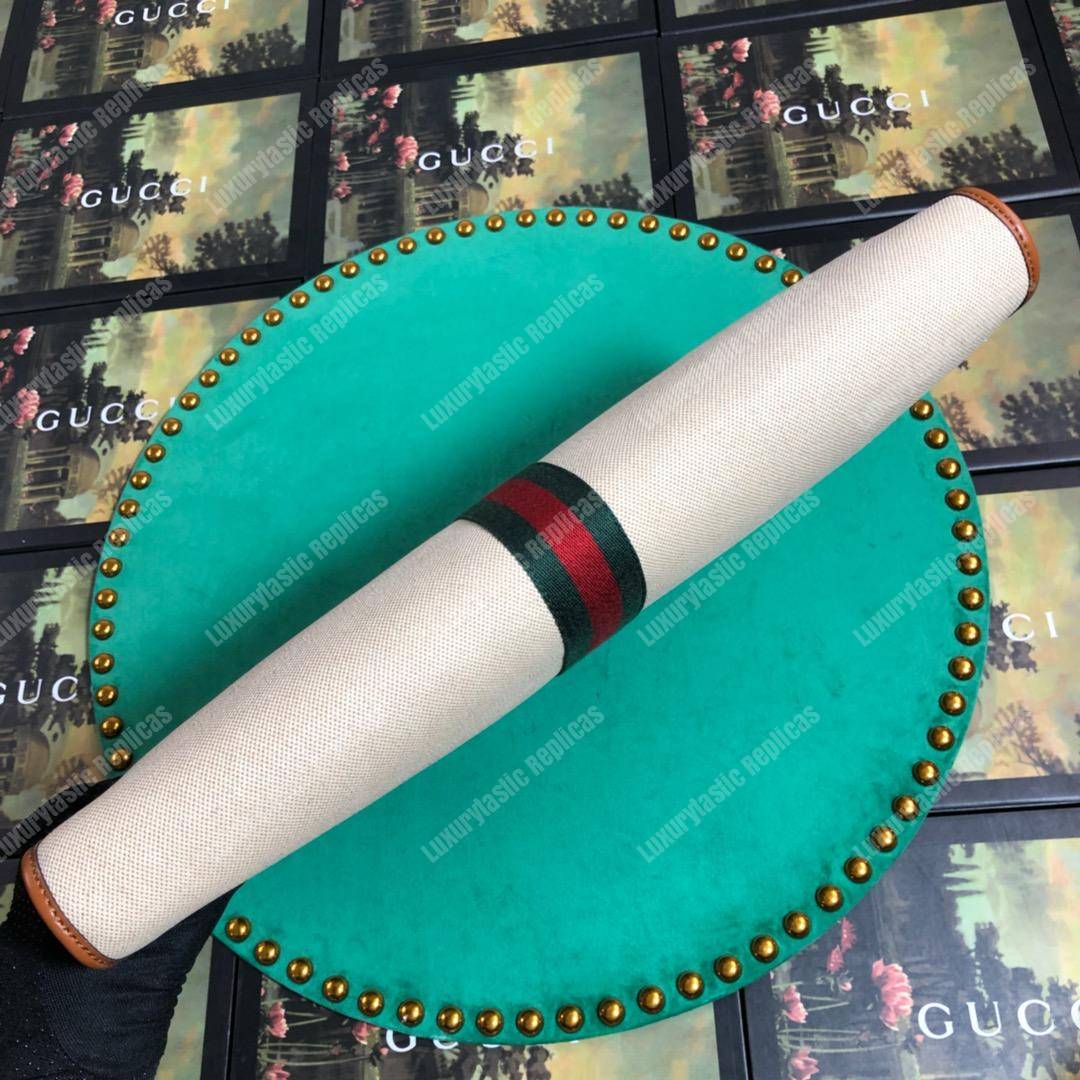 G*u*i online exclusive rajah large tote brown trim