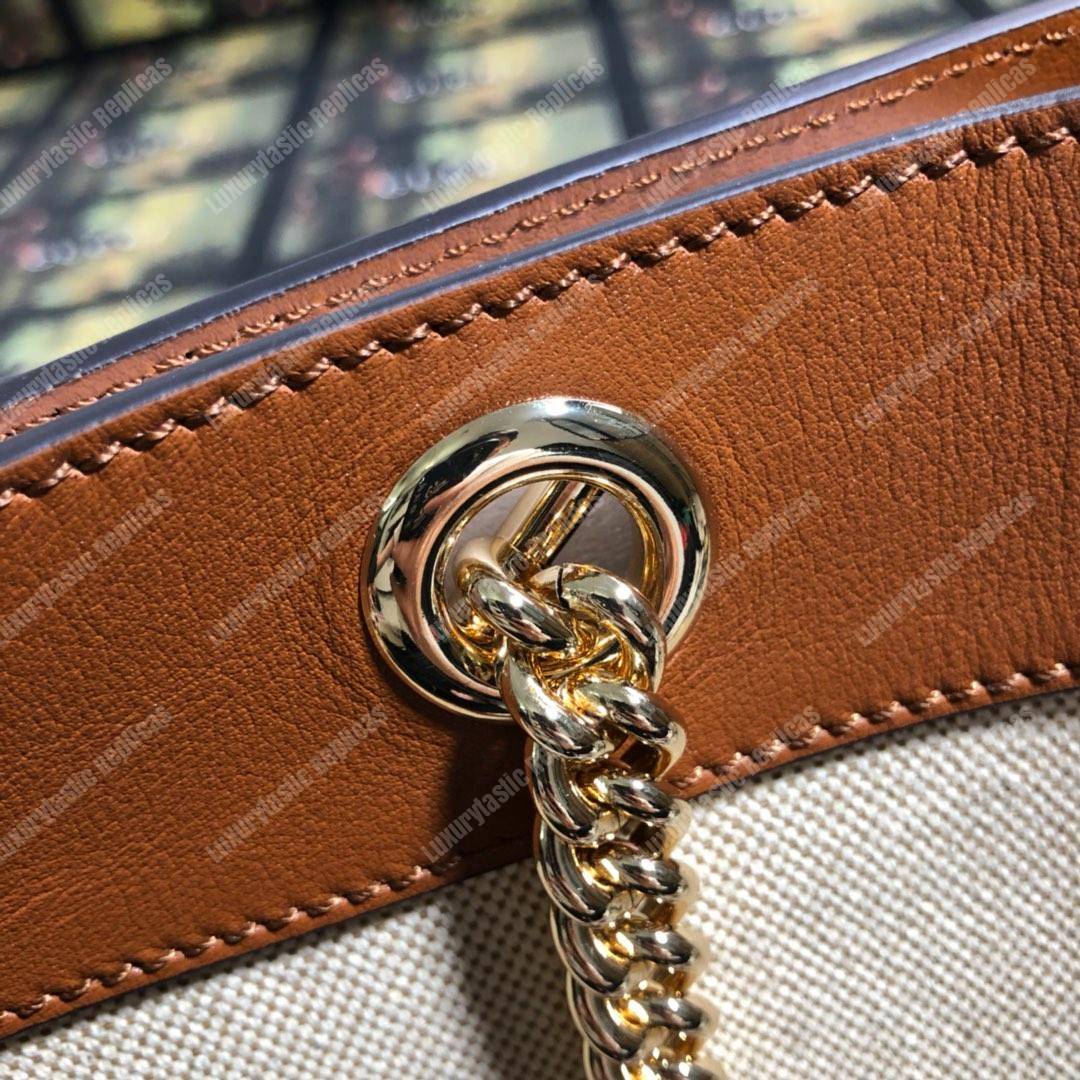 G*u*i online exclusive rajah large tote brown trim