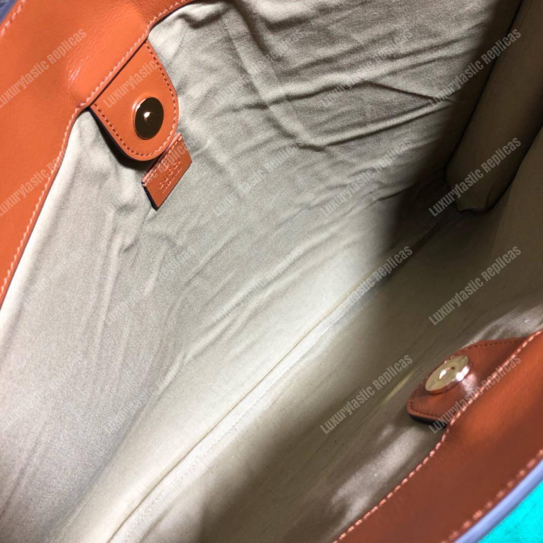 G*u*i online exclusive rajah large tote brown trim