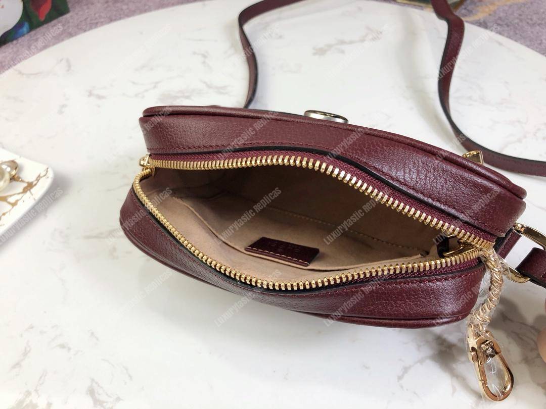 G*u*i ophidia leather mini bag burgundy