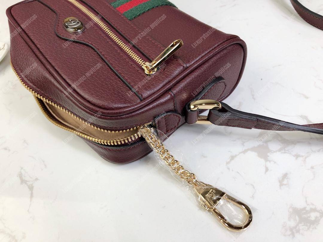 G*u*i ophidia leather mini bag burgundy