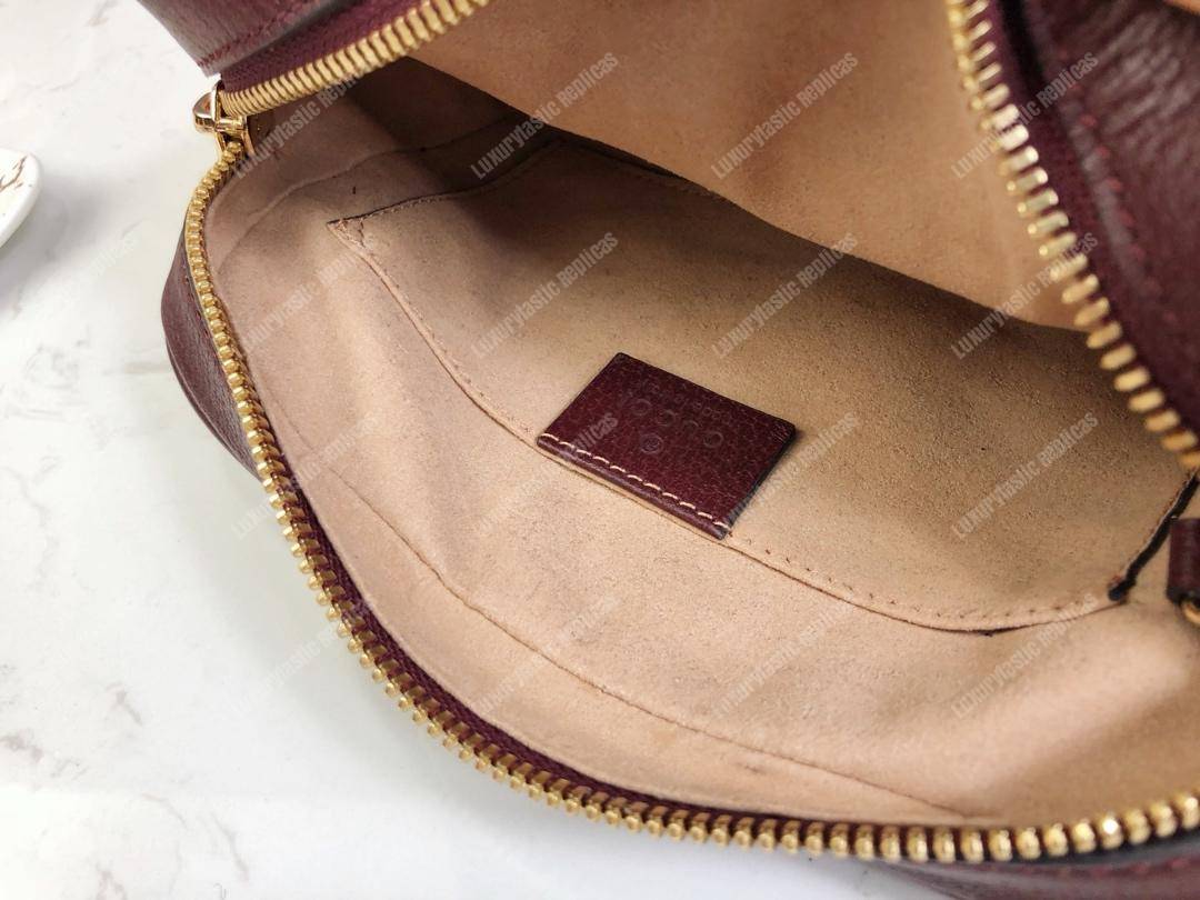 G*u*i ophidia leather mini bag burgundy
