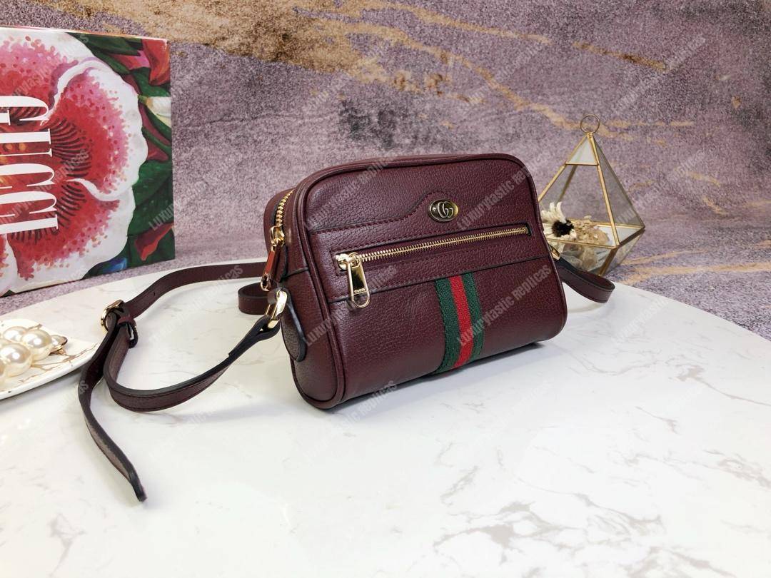 G*u*i ophidia leather mini bag burgundy