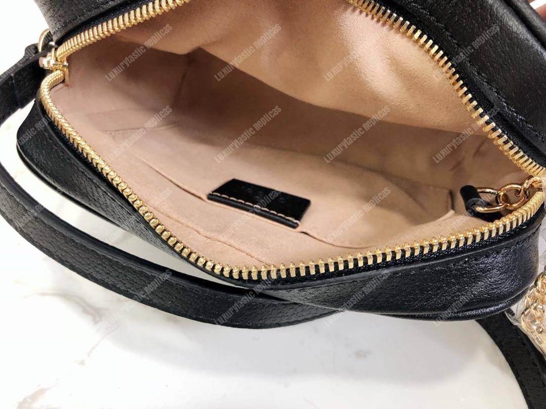 G*u*i ophidia leather mini bag black