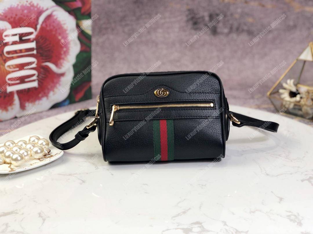 G*u*i ophidia leather mini bag black