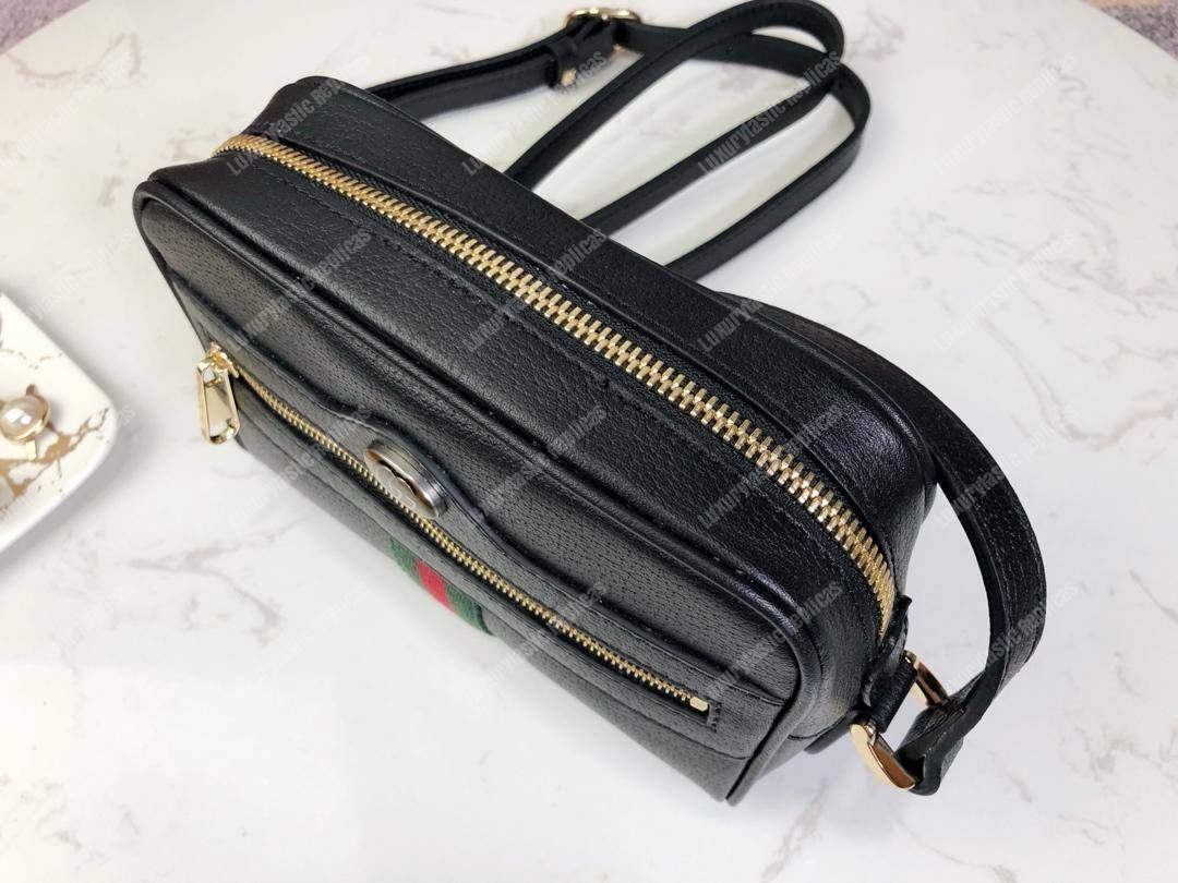 G*u*i ophidia leather mini bag black