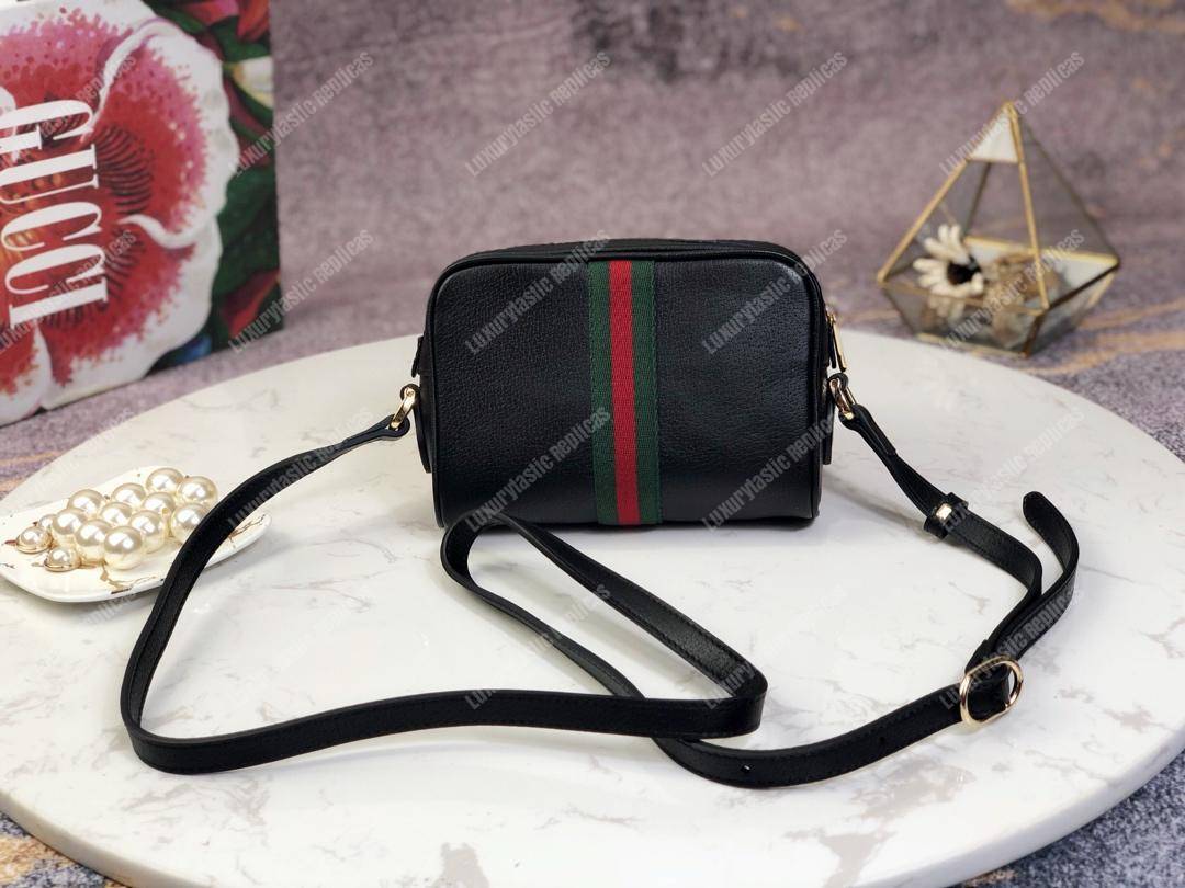 G*u*i ophidia leather mini bag black