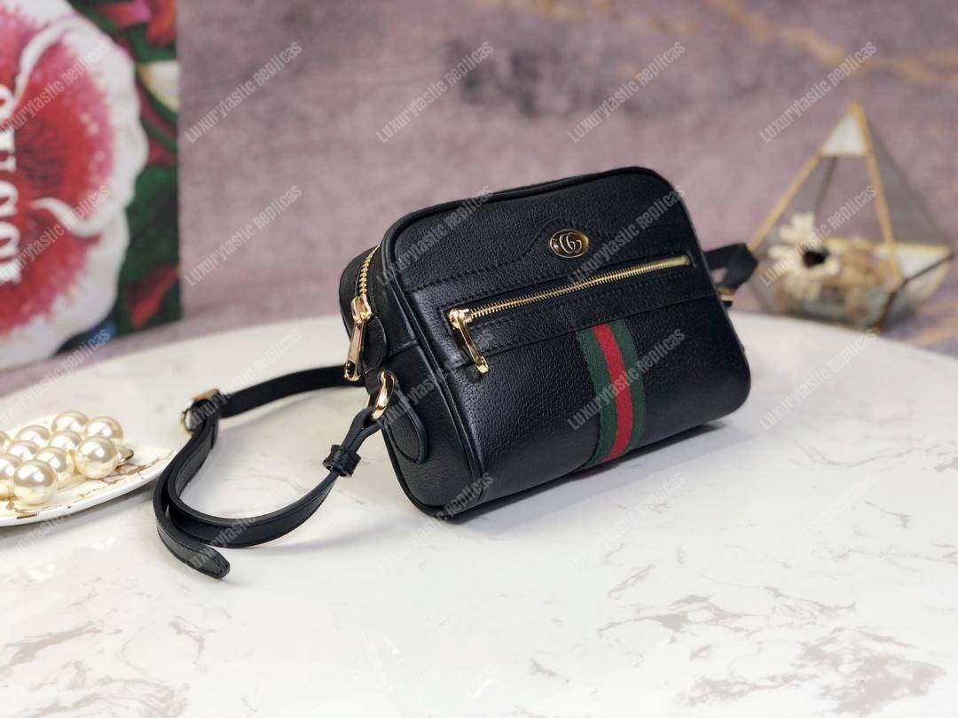 G*u*i ophidia leather mini bag black